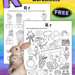 Free printable black and white letter R sound worksheets. There's a beginning sound coloring worksheet with 27 pictures. Kids will need to color the images that begin with an R sound. There's also an alphabet worksheet with 12 images with boxes underneath each image. The boxes represent the syllables of each word. Kids are asked to draw an X in the box of the syllable that they hear an R sound.