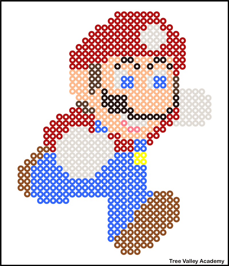 Perler bead pattern for Mario in Super Mario Bros