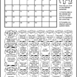 This calendar worksheet has a calendar for the month of November 2023. It also has 24 elephant images each containing a calendar question for kids to answer. Kids can color each elephant after they've answered its calendar question.