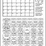 This calendar worksheet has a calendar for the month of November 2023. It also has 24 elephant images each containing a calendar question for kids to answer. Kids can color each elephant after they've answered its calendar question.