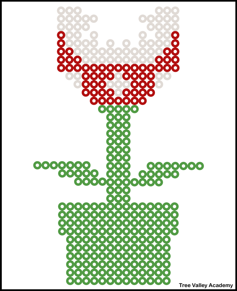 Perler bead pattern for a Piranha Plant enemy of Super Mario Bros