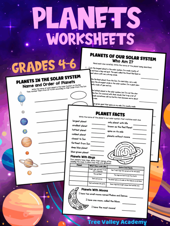 Planets Worksheets - Tree Valley Academy