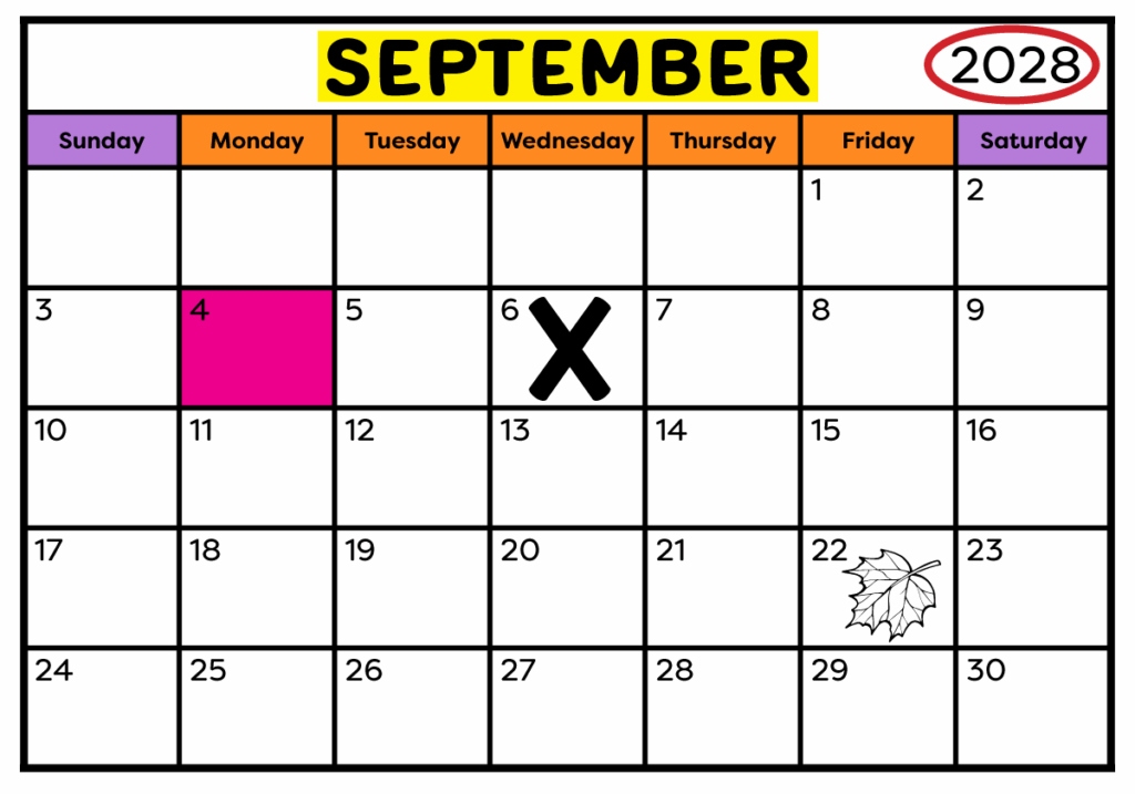 The September calendar worksheet calendar answer key.
