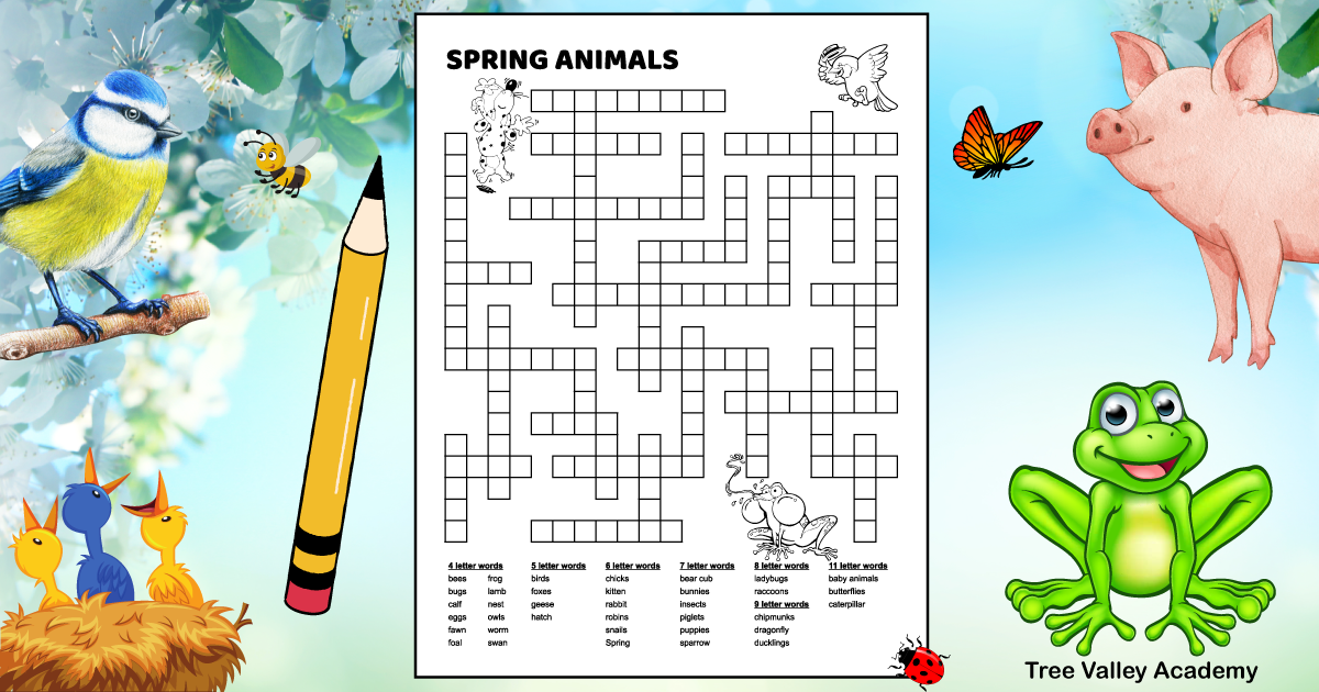 Spring Animals Fill In Puzzle - Tree Valley Academy Spring Animals Fill In Puzzle - Tree Valley Academy
