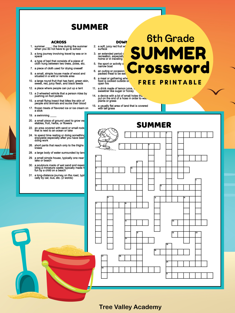 middle-school-summer-crossword-puzzle-tree-valley-academy