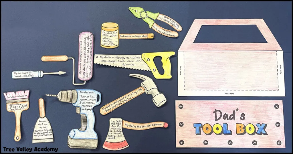 all the tools and parts of toolbox have been cut out