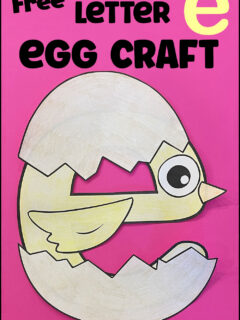 free printable lowercase letter e egg craft for preschoolers