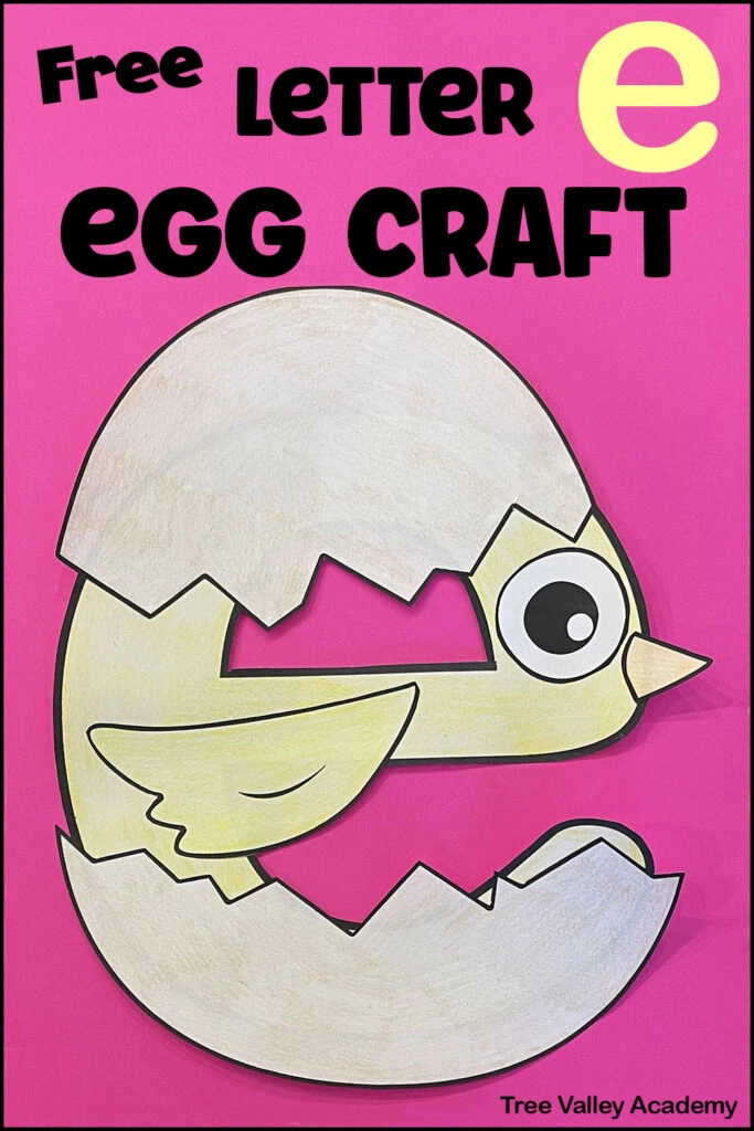 free printable lowercase letter e egg craft for preschoolers